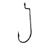 Gamakatsu Offset Worm Hook Black 25ct Size 1/0 - Lear Outdoors