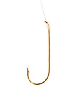 Eagle Claw Aberdeen Gold Snelled Hook Size 2