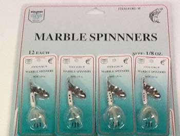 FJ Neil Marble Spinners 1/4oz White 12/cd