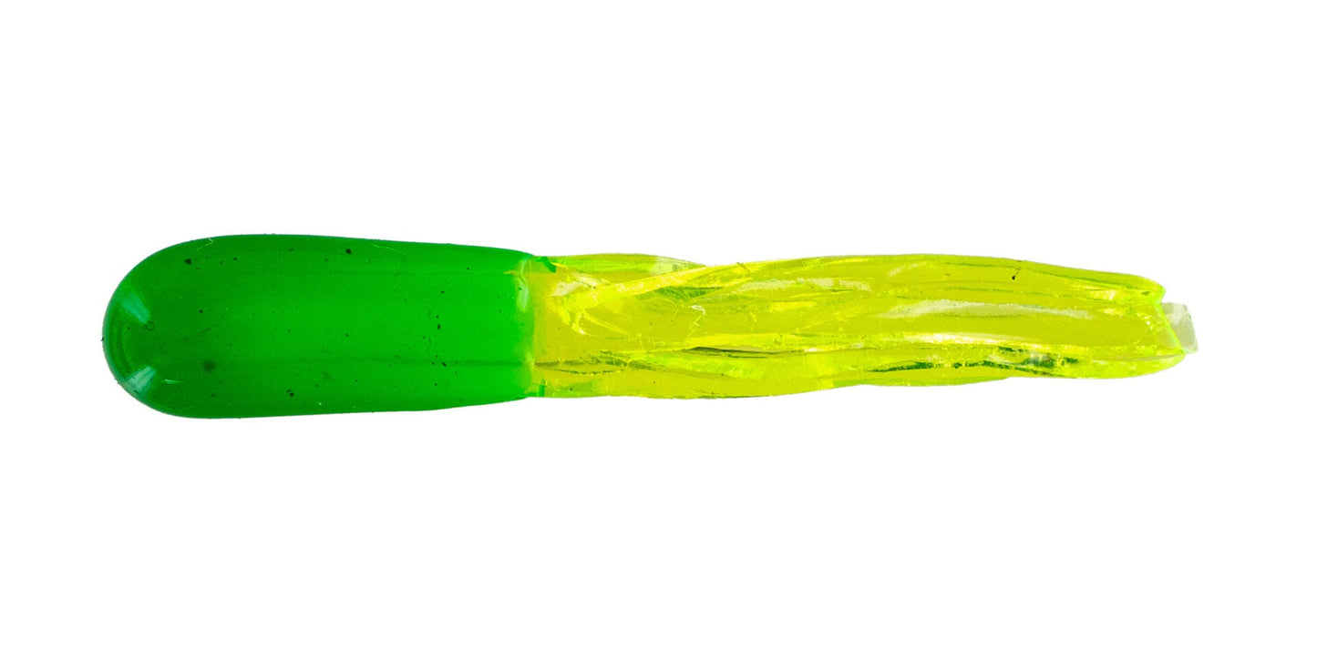 Big Bite Crappie Tubes 1.5in 10ct Lime/Chartreuse - Lear Outdoors