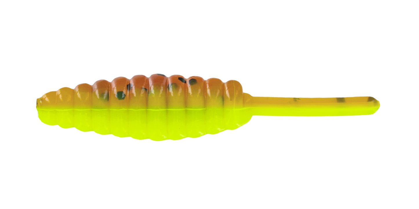 Big Bite Panfish Minnow 1.5in 10ct Pumpkin Chartreuse Laminate