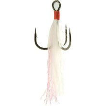 Gamakatsu Treble Hook Feathered White/Red Size 6 2ct - Lear Outdoors