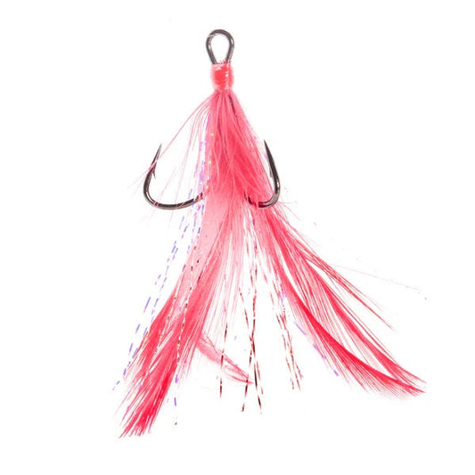 Mustad Dressed Treble Hooks 2ct Red Size 4