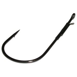 Gamakatsu Heavy Cover Worm Hook Black Size 3/0 4ct - Lear Outdoors