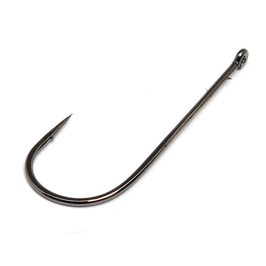 Gamakatsu Worm Hook Straight Shank Round Bend NSBlack Size 2/0 6ct - Lear Outdoors