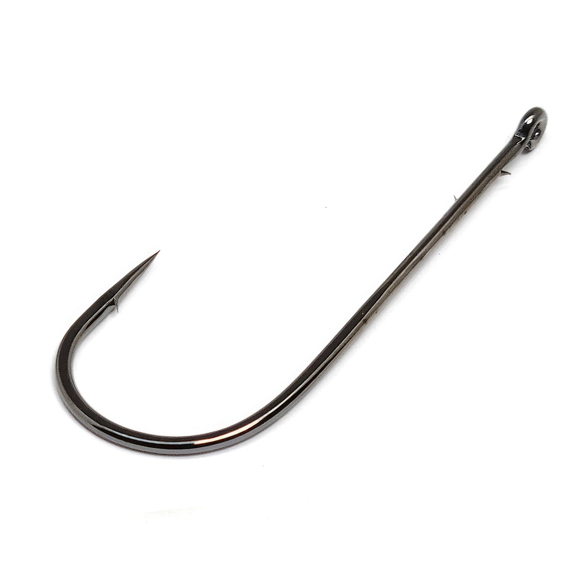 Gamakatsu Worm Hook Straight Shank Round Bend NSBlack Size 4/0 5ct - Lear Outdoors