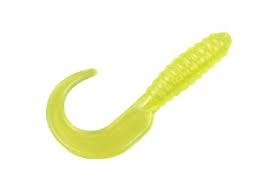 Action Bait 4in Curly Grubs 12pk Pearl Chartreuse - Lear Outdoors