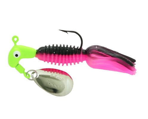 Blakemore Crappie Tamer 1/8oz 2ct Chart/Black/Pink - Lear Outdoors