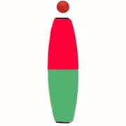 Comal Cigar Slip Float w/Bead 2.00in Red/Green 25/bag