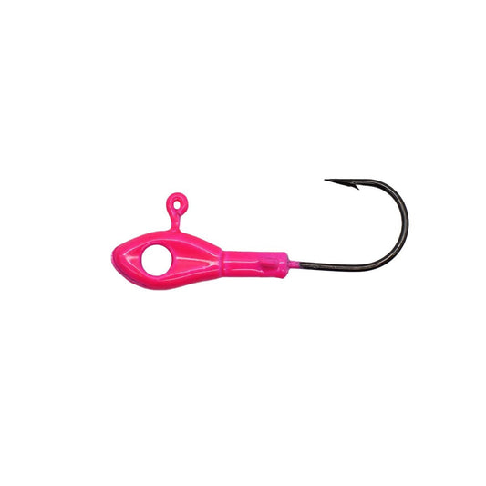 Crappie Magnet Eye Hole Minnow Heads 5ct 1/16oz Pink - Lear Outdoors