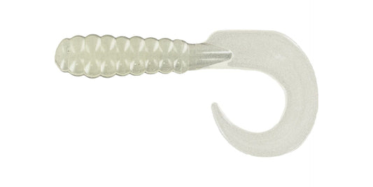 Big Bite Curl Tail Grub 2in 10ct Glow - Lear Outdoors