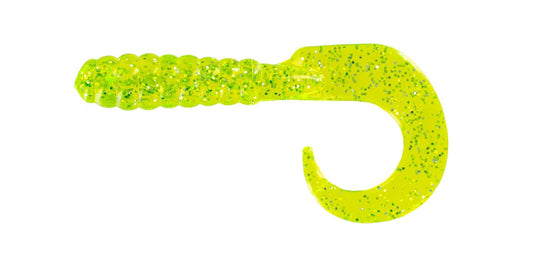 Big Bite Curl Tail Grub 2in 10ct Chartreuse Shiner - Lear Outdoors