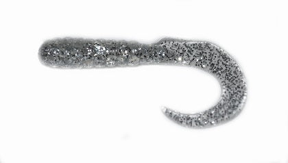 Big Bite Curl Tail Grub 2in 10ct Clear Sparkle - Lear Outdoors