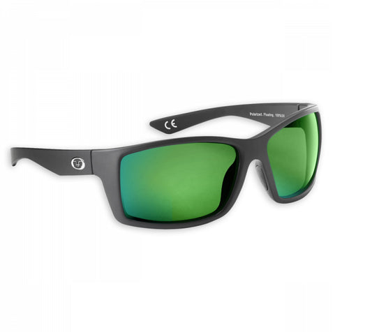 Flying Fisherman Rafter Floating Sunglasses Matte Black Green Mirror