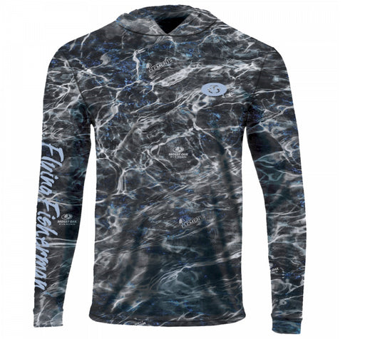 Flying Fisherman Performance Hoodie Mossy Oak Elements Blackfin XX-Large