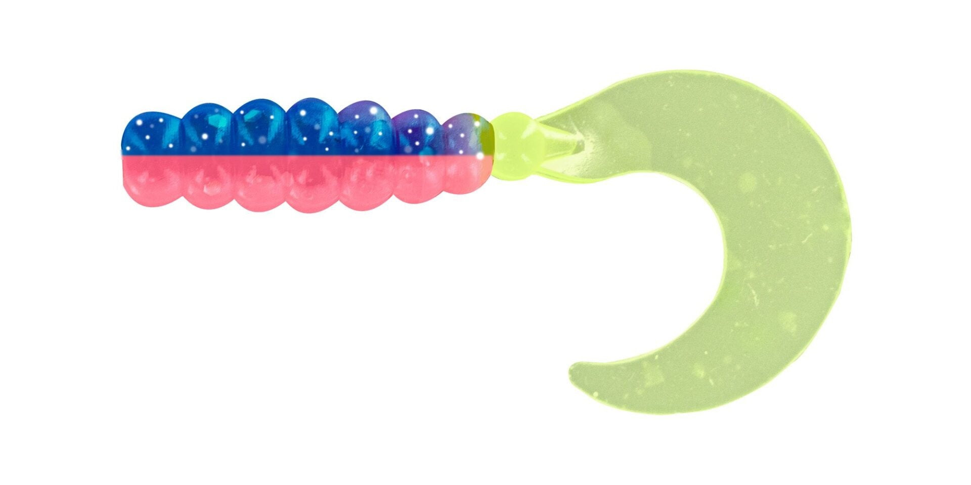 Big Bite Fat Grub 2in 10ct Pink/Blue Sparkle Chartreuse - Lear Outdoors