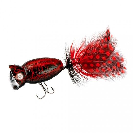 Arbogast Hula Popper 2" 3/8oz Black Death