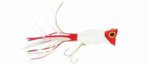 Arbogast Hula Popper 1/4 White/Red Head