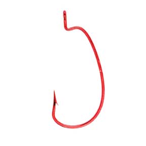 Eagle Claw Pro Worm Extra Wide Gap Red 5ct Size 4/0