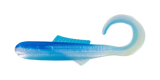 Big Bite Minnow Curl Tail 2.5in 10ct Pearl/Blue Back