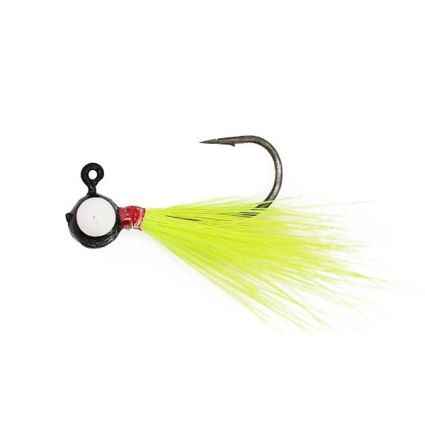 Leland Pop Eye Jig 1/64 2ct Black/Chartreuse - Lear Outdoors