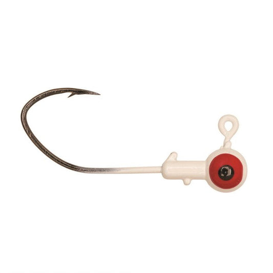 Eagle Claw Pro-V Ball Jig Head 1/16 10ct White - Lear Outdoors