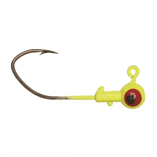 Eagle Claw Pro-V Ball Jig Head 1/16 10ct Chartreuse - Lear Outdoors