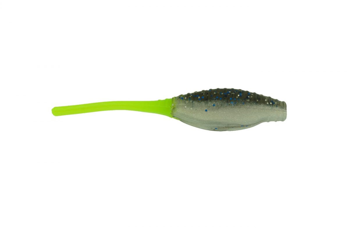 Bass A Pro Tiny Shad 2in 15ct Blue Thunder Chart Tail