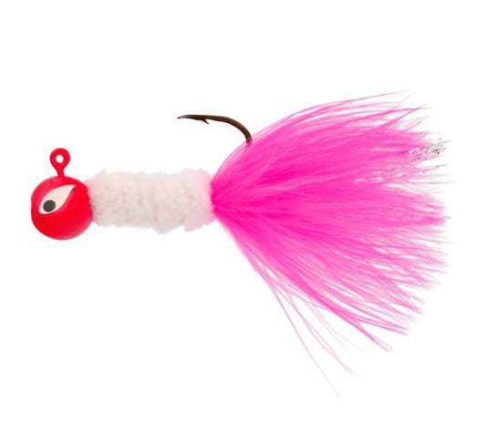 Eagle Claw Crappie Jig Maribou 1/16 Pink/White 6ct - Lear Outdoors