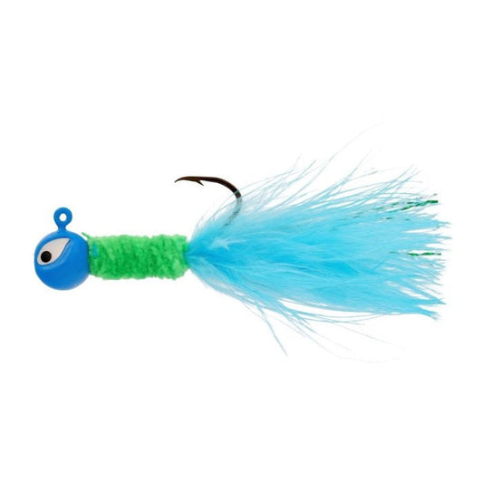 Eagle Claw Crappie Jig Maribou 1/16 Blue/Chart 6ct - Lear Outdoors