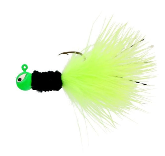 Eagle Claw Crappie Jig Maribou 1/16 Black/Chart 6ct - Lear Outdoors