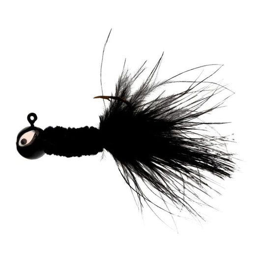 Eagle Claw Crappie Jig Maribou 1/16 Black 6ct - Lear Outdoors