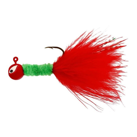 Eagle Claw Crappie Jig Maribou 1/16 Red/Chart 6ct - Lear Outdoors