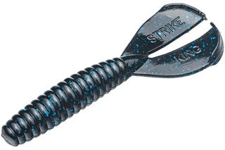 Strike King Rage Twin Tail Menace Grub 4in 8ct Black Blue Flake - Lear Outdoors