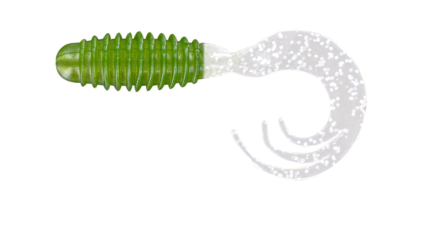 Big Bite Ring Triple Grub 2in 10ct Silver/Frog - Lear Outdoors