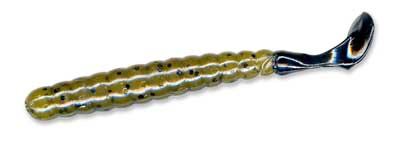 Slider Bass Grub 3" 15ct Green Pumpkin/Black Tail