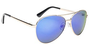 Strike King Sunglass SK Plus Flyer Gold Metal-Blue Mirror