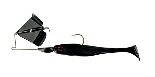 Big Bite Suicide Shad Buzzbait 1/4oz w/spare Black Blade/Black