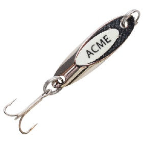 Acme Kastmaster Spoon w/Teaser Tail 1/4oz Chrome/White - Lear Outdoors