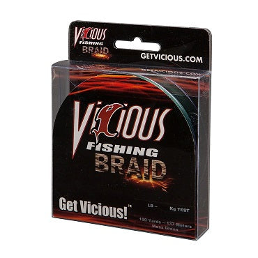 Vicious Braided Line Moss Green 150yd 10lb - Lear Outdoors