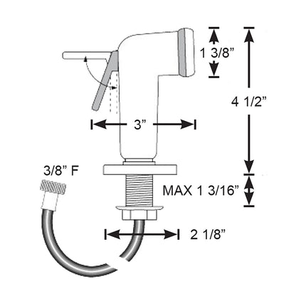 Scandvik Straight Handle Pull Out Sprayer - White w/6' Hose