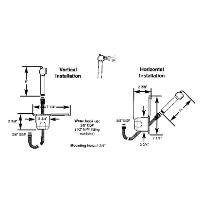 Scandvik Recessed Shower w/6' White Hose - Push-Button