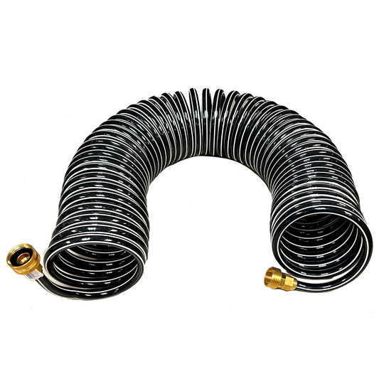 Trident Marine Coiled Wash Down Hose w/Brass Fittings - 15'