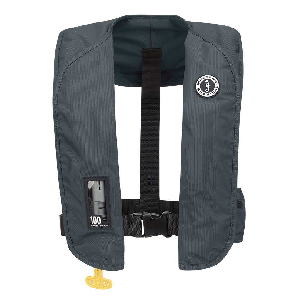 Mustang MIT 100 Convertible Inflatable PFD - Admiral Grey - Lear Outdoors