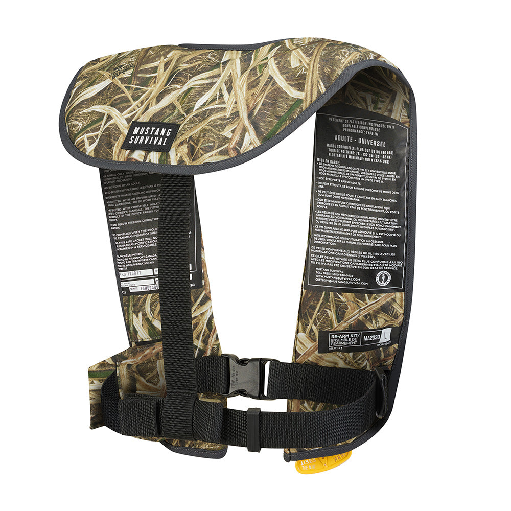 Mustang MIT 100 Convertible Inflatable PFD - Camo - Lear Outdoors