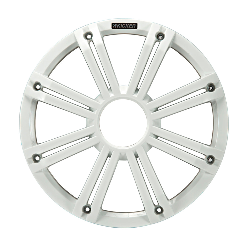 KICKER KMG10 10" Grille f/KM10 & KMF10 Subwoofers - White, LED Lighting