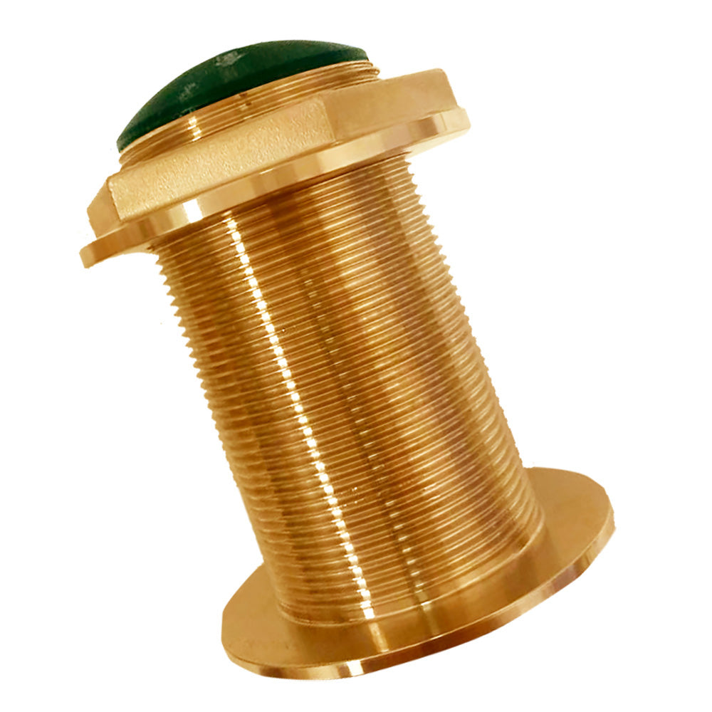 SI-TEX Bronze Low-Profile Thru-Hull Medium-Frequency CHIRP Transducer - 600W, 12° Tilt, 80-130kHz - Lear Outdoors