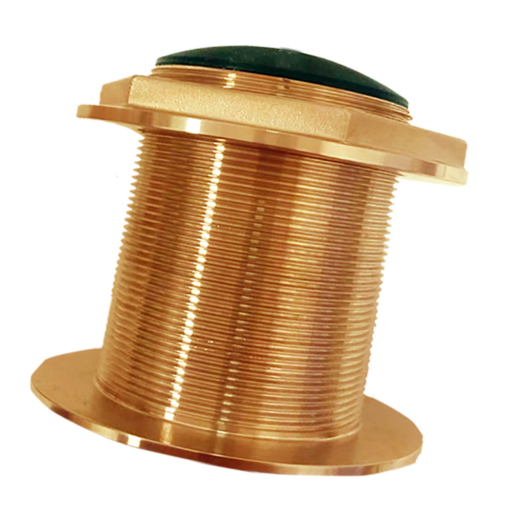 SI-TEX Bronze Low-Profile Thru-Hull Medium-Frequency CHIRP Transducer - 1kW, 18° Tilt, 85-135kHz - Lear Outdoors