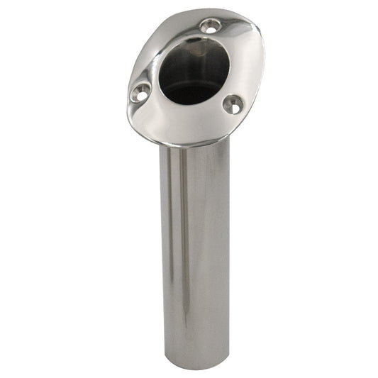 C.E. Smith 70 Series Standard Flush Mount Rod Holder - 30 Degree - Stainless Steel - Gimbal Bar Bottom - Black Liner