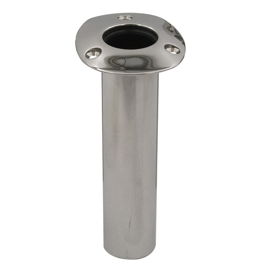 C.E. Smith 80 Series Standard Flush Mount Rod Holder - 0 Degree - Stainless Steel - Cast Bottom - Black Liner